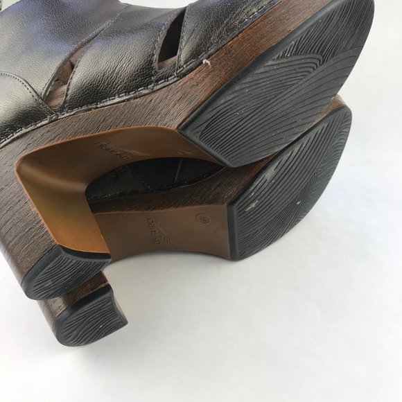 Dansko Metallic Gray Leather Mules - Picture 6 of 8